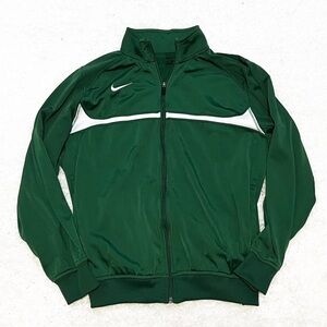 🆕 Nike hunter green & white full zip track bomber lightweight jacket